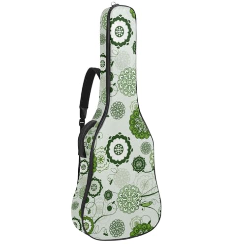 Niaocpwy Akustikgitarre Gigbag 40 41 42 Zoll Gitarrenkoffer für E-Bass Klassikgitarre Ästhetische Fische Rote Blumen, Mehrfarbig 04, 42.9x16.9x4.7 in, Taschen-Organizer von Niaocpwy