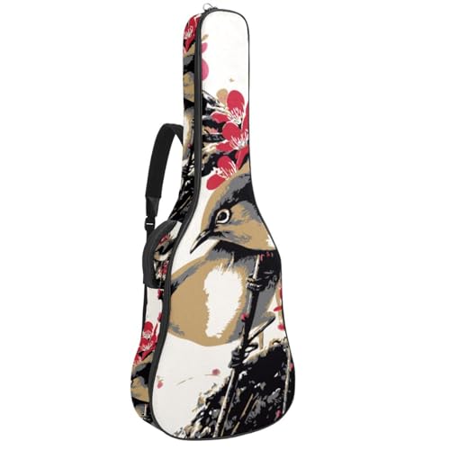 Niaocpwy Akustikgitarre Gigbag 40 41 42 Zoll Gitarrenkoffer für E-Bass Klassikgitarre Niedliche Tiere Dschungel Blätter, Mehrfarbig 02, 42.9x16.9x4.7 in, Taschen-Organizer von Niaocpwy