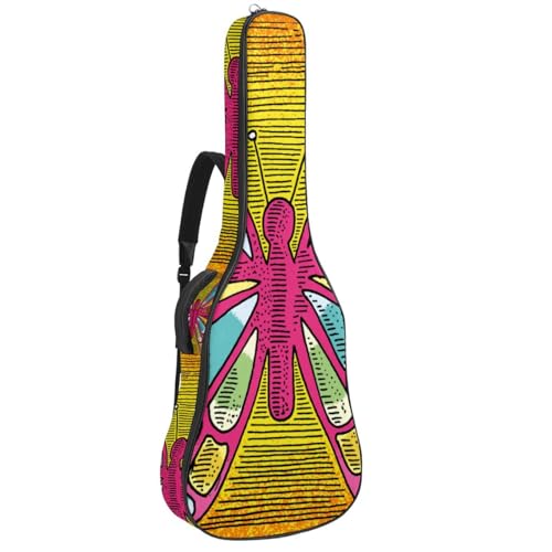 Niaocpwy Akustikgitarre Gigbag 40 41 42 Zoll Gitarrentasche für E-Bass Klassikgitarre, Glitter Ocean Sea Life Pink, Mehrfarbig 06, 42.9x16.9x4.7 in, Taschen-Organizer von Niaocpwy