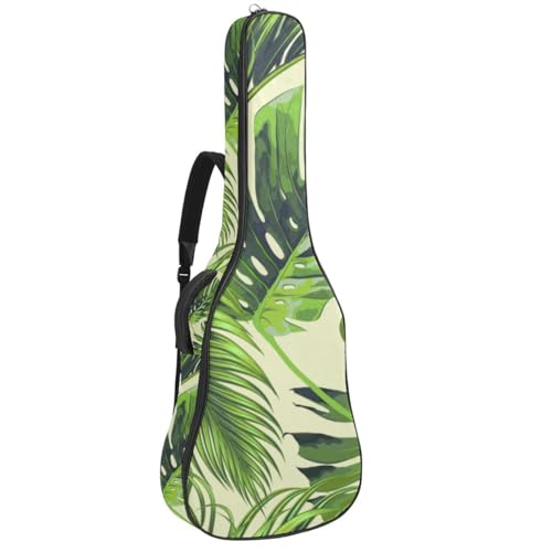 Niaocpwy Akustikgitarre Gigbag 40 41 42 Zoll Gitarrentasche für E-Bass Klassikgitarre, Tropische Palme, Multicolor 08, 42.9x16.9x4.7 in, Taschen-Organizer von Niaocpwy