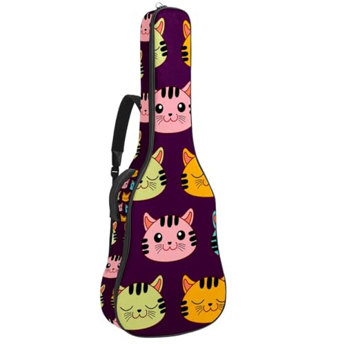 Niaocpwy Akustikgitarre Gigbag 40 41 42 Zoll Gitarrentasche für E-Bass Klassikgitarre, Vintage Pink Shoe Retro Leaves, Mehrfarbig 05, 42.9x16.9x4.7 in, Taschen-Organizer von Niaocpwy