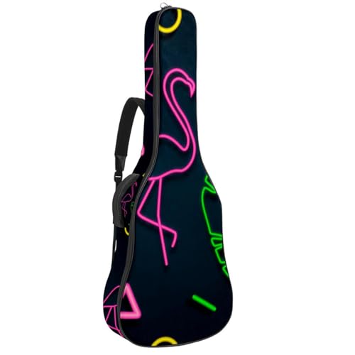 Niaocpwy Akustikgitarre Gigbag 40 41 42 Zoll Gitarrentasche für E-Bass Klassikgitarre, exotisches nahtloses Dschungelmuster, Mehrfarbig 05, 42.9x16.9x4.7 in, Taschen-Organizer von Niaocpwy