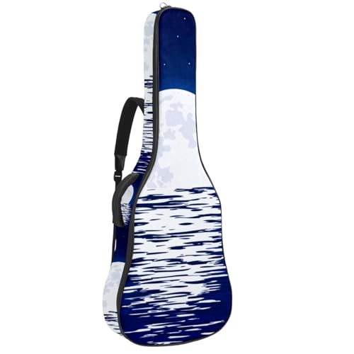 Niaocpwy Blue Anchors Gitarrentasche für Akustikgitarre, nahtlos, volle Größe, gepolstert, Gigbag für E-Bass, Konzertgitarre, Mehrfarbig 06, 42.9x16.9x4.7 in, Taschen-Organizer von Niaocpwy