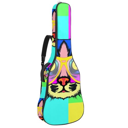 Niaocpwy Gitarren-Gigbag 1 cm dicke Polsterung, wasserdichte Gitarrentasche für E-Bass, Konzertgitarre, Mehrfarbig 02, 42.9x16.9x4.7 in, Taschen-Organizer von Niaocpwy