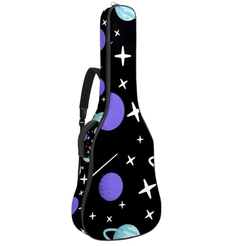 Niaocpwy Gitarren-Gigbag 1 cm dicke Polsterung, wasserdichte Gitarrentasche für E-Bass, Konzertgitarre, Mehrfarbig 04, 42.9x16.9x4.7 in, Taschen-Organizer von Niaocpwy