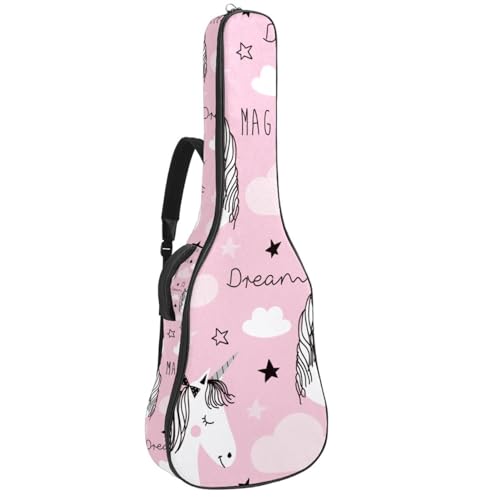 Niaocpwy Gitarren-Gigbag 1 cm dicke Polsterung, wasserdichte Gitarrentasche für E-Bass, Konzertgitarre, Mehrfarbig 05, 42.9x16.9x4.7 in, Taschen-Organizer von Niaocpwy