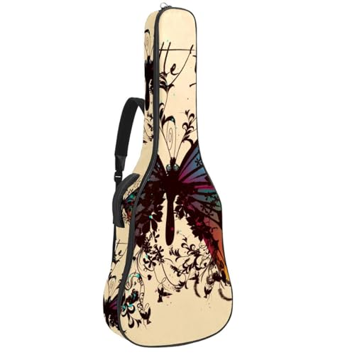 Niaocpwy Gitarren-Gigbag 1 cm dicke Polsterung, wasserdichte Gitarrentasche für E-Bass, Konzertgitarre, Mehrfarbig 10, 42.9x16.9x4.7 in, Taschen-Organizer von Niaocpwy