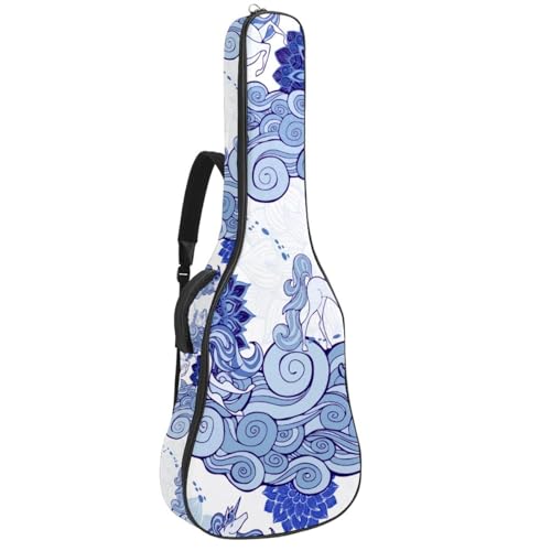 Niaocpwy Gitarren-Gigbag 1 cm dicke Polsterung, wasserdichte Gitarrentasche für E-Bass, Konzertgitarre, Multicolor 01, 42.9x16.9x4.7 in, Taschen-Organizer von Niaocpwy