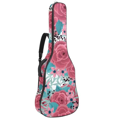 Niaocpwy Gitarren-Gigbag 1 cm dicke Polsterung, wasserdichte Gitarrentasche für E-Bass, Konzertgitarre, Multicolor 01, 42.9x16.9x4.7 in, Taschen-Organizer von Niaocpwy