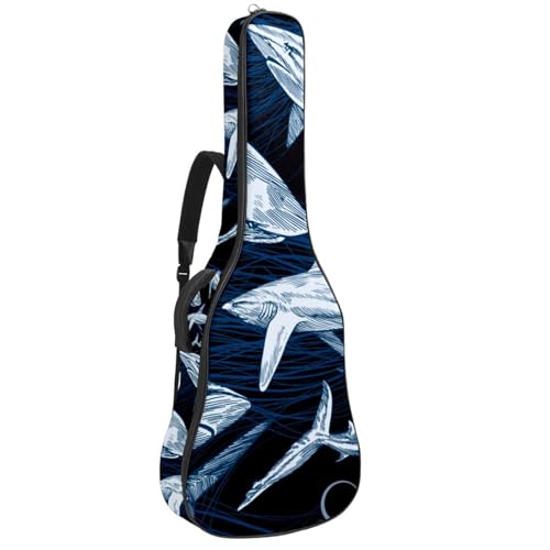 Niaocpwy Gitarren-Gigbag 1 cm dicke Polsterung, wasserdichte Gitarrentasche für E-Bass, Konzertgitarre, Multicolor 08, 42.9x16.9x4.7 in, Taschen-Organizer von Niaocpwy