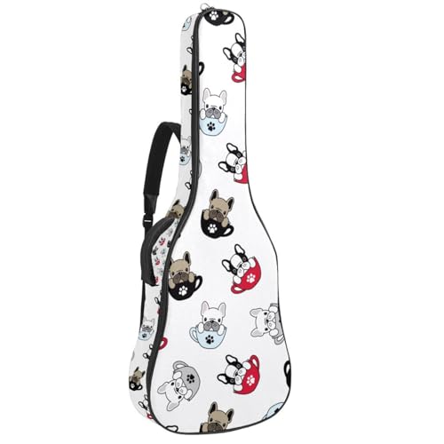 Niaocpwy Gitarrentasche für Akustikgitarre, 101,6 cm, 104,4 cm, 106,7 cm, für E-Bass, klassische Gitarre, buntes Blumenmuster, Multicolor 08, 42.9x16.9x4.7 in, Taschen-Organizer von Niaocpwy