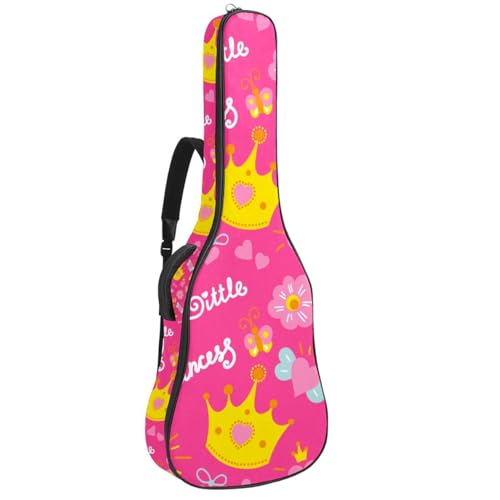 Niaocpwy Gitarrentasche für Akustikgitarre, gepolstert, für E-Bass, klassische Gitarre, Rosa / Gelb, Multicolor 01, 42.9x16.9x4.7 in, Taschen-Organizer von Niaocpwy