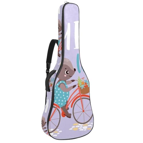 Niaocpwy Gitarrentasche in voller Größe, Wasserfarben, tropische rote Blumen, gepolsterte Gitarrentasche, wasserdicht, 101,6 cm, 104,4 cm, 106,7 cm, Mehrfarbig 10, 42.9x16.9x4.7 in, Taschen-Organizer von Niaocpwy