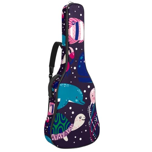 Niaocpwy Gitarrentasche in voller Größe, blaues Karomuster, gepolsterte Gitarrentasche, wasserdicht, 101,6 cm, 104,4 cm, 106,7 cm, Mehrfarbig 06, 42.9x16.9x4.7 in, Taschen-Organizer von Niaocpwy