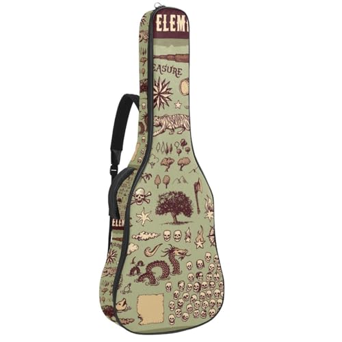 Niaocpwy Gitarrentasche in voller Größe, gepolsterte Gitarrentasche für Kinder, Motiv: Blasen mit Luftblasen, Sonnenuntergang, Silhouette, wasserdicht, 101,6 cm, 104,7 cm, 106,7 cm, Mehrfarbig 06, von Niaocpwy