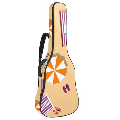 Niaocpwy Gitarrentasche mit Blumenmuster, gepolstert, für E-Gitarre, Bass, klassische Gitarre, Violett, Mehrfarbig 09, 42.9x16.9x4.7 in, Taschen-Organizer von Niaocpwy