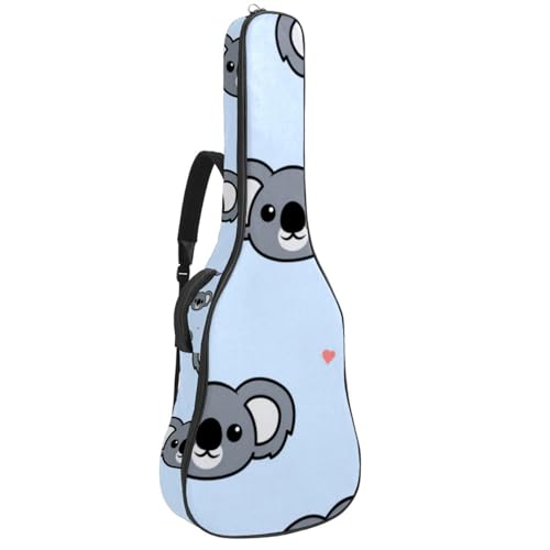 Niaocpwy Gitarrentasche mit süßem Koala-Gesicht, gepolstert, für E-Gitarre, Bass, klassische Gitarre, Multicolor 01, 42.9x16.9x4.7 in, Taschen-Organizer von Niaocpwy