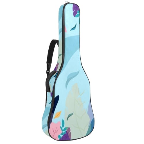 Niaocpwy Leaves Gitarrentasche in voller Größe, gepolstert, für Akustikgitarre, Gigbag für E-Bass, Konzertgitarre, Multicolor 01, 42.9x16.9x4.7 in, Taschen-Organizer von Niaocpwy