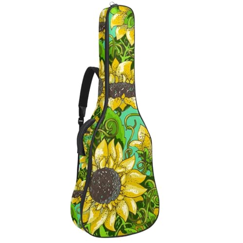 Niaocpwy Tasche für Akustikgitarre, wasserdicht, mit verstellbarem Schultergurt und Taschen, Aquarell, bunt bemalte Punkte, Mehrfarbig 02, 42.9x16.9x4.7 in, Taschen-Organizer von Niaocpwy