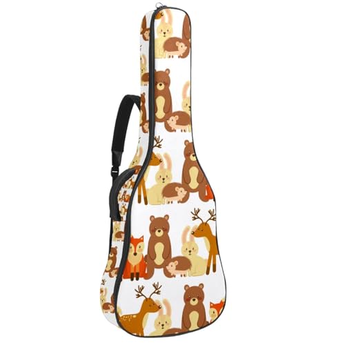 Niaocpwy Tasche für Akustikgitarre, wasserdicht, mit verstellbarem Schultergurt und Taschen, Arktis-Weltraum-Muster mit Moschus-Ochsen, Mehrfarbig 10, 42.9x16.9x4.7 in, Taschen-Organizer von Niaocpwy