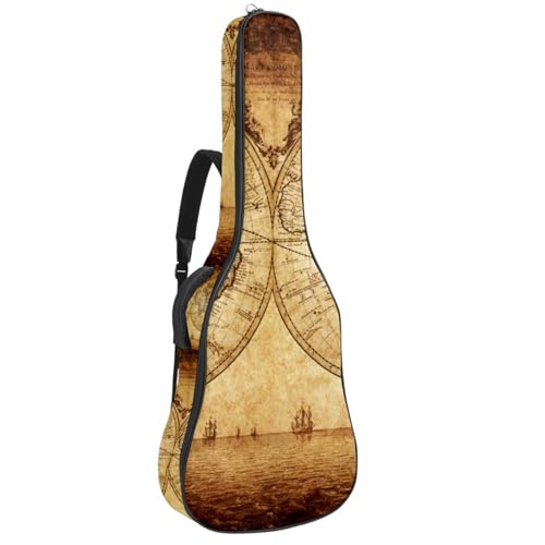 Niaocpwy Tasche für Akustikgitarre, wasserdicht, mit verstellbarem Schultergurt und Taschen, Freiheitsstatue, amerikanische Flagge, Adler, Mehrfarbig 06, 42.9x16.9x4.7 in, Taschen-Organizer von Niaocpwy