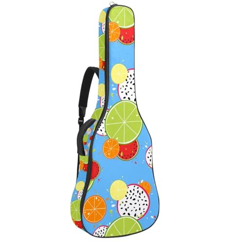 Niaocpwy Tasche für Akustikgitarre, wasserdicht, mit verstellbarem Schultergurt und Taschen, Retro-Design, Rosa mit Blumenmuster, Mehrfarbig 03, 42.9x16.9x4.7 in, Taschen-Organizer von Niaocpwy