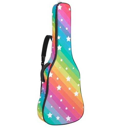 Niaocpwy Tasche für Akustikgitarre, wasserdicht, mit verstellbarem Schultergurt und Taschen, niedliche Katzenaugen, Mehrfarbig 06, 42.9x16.9x4.7 in, Taschen-Organizer von Niaocpwy