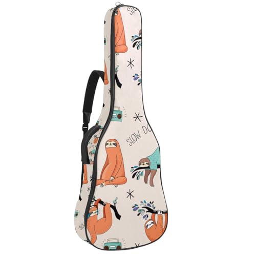 Niaocpwy Tasche für Akustikgitarre, wasserdicht, mit verstellbarem Schultergurt und Taschen, niedliche Katzenaugen, Mehrfarbig 07, 42.9x16.9x4.7 in, Taschen-Organizer von Niaocpwy