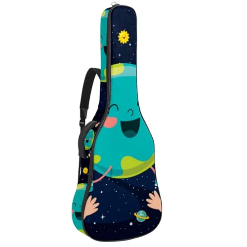 Niaocpwy Tasche für Akustikgitarre, wasserdicht, mit verstellbarem Schultergurt und Taschen, niedlicher Dinosaurier, Mehrfarbig 07, 42.9x16.9x4.7 in, Taschen-Organizer von Niaocpwy