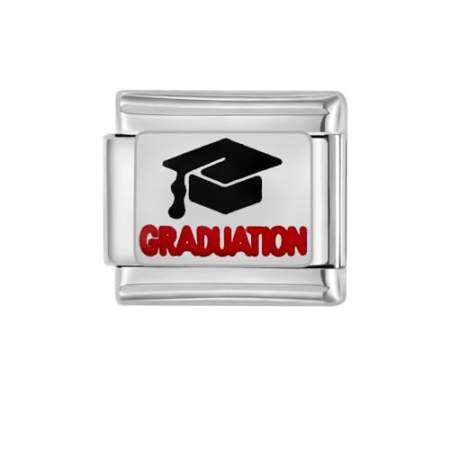 Italienischer Charm-Anhänger aus Edelstahl, 9 mm, kompatibel mit Nomination-Armband, Glückwunsch-Graben-Kappe für Damen und Herren, Unisex, DIY-Gliederanhänger, Zubehör, Schmuck Italienischer Charm-Anhänger aus Edelstahl, 9 mm, kompatibel mit Nomination-Armband, Glückwunsch-Graben-Kappe für Damen und Herren, Unisex, DIY-Gliederanhänger, Zubehör, Schmuck von Niaspi