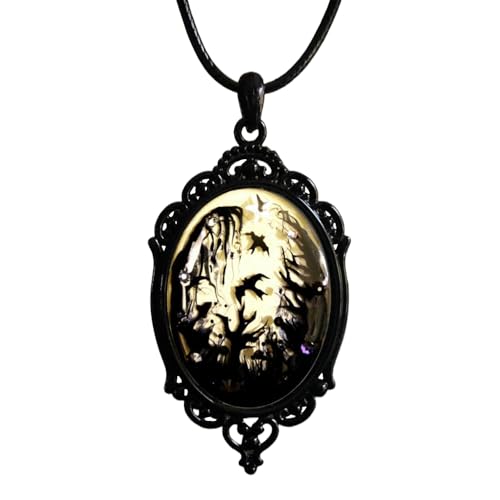 Niaspi Dark Raven Kamee Geprägte Glasanhänger Halsketten für Damen Herren Vintage Gothic Schwarz Krähe Tier Choker Halskette Punk Seil Kette nordische Mythologie Amulett Schmuck Niaspi Dark Raven Kamee Geprägte Glasanhänger Halsketten für Damen Herren Vintage Gothic Schwarz Krähe Tier Choker Halskette Punk Seil Kette nordische Mythologie Amulett Schmuck von Niaspi