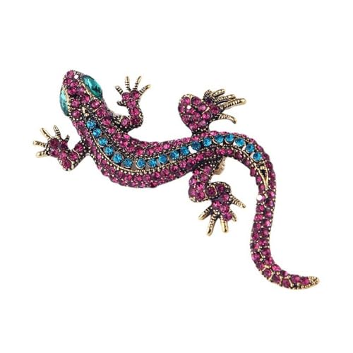 Niedliche Eidechsen-Brosche für Damen, rote und blaue Kristalle, Tier-Kostüm, Anstecknadel, glänzender Gecko, Halloween, Weihnachten, Party, Schmuck, Geschenke, Einheitsgröße, Metall Niedliche Eidechsen-Brosche für Damen, rote und blaue Kristalle, Tier-Kostüm, Anstecknadel, glänzender Gecko, Halloween, Weihnachten, Party, Schmuck, Geschenke, Einheitsgröße, Metall von Niaspi