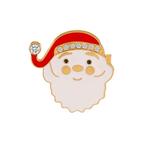 Santa Clus Weihnachtsbrosche für Frauen Mädchen Kristall Hut des Weihnachtsmanns Emaille Cartoon Abzeichen Hut Tasche Kostüm Zubehör Festival Party Geburtstag Muttertag Schmuck Geschenk von Niaspi