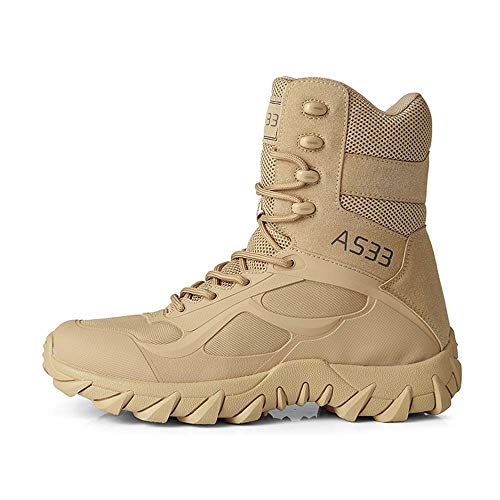 Niber Herren Arbeitsstiefel Militärstiefel Wanderschuhe Trekkingschuhe Armee Combat Tactical Boots Outdoor Einsatzstiefel mit Zipper von Niber