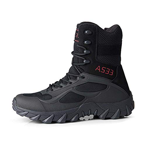 Niber Herren Arbeitsstiefel Militärstiefel Wanderschuhe Trekkingschuhe Armee Combat Tactical Boots Outdoor Einsatzstiefel mit Zipper von Niber