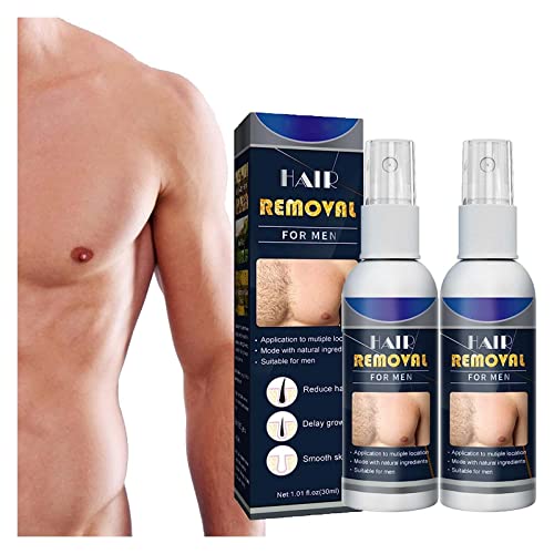 2023 New Junrinogin Semi-permanent Hair Removal Spray,Natural Permanent Hair Removal Spray Stop Hair Growth Inhibitor Remover Cream for Men Women. (Man 2PC) von Niblido