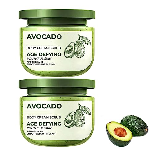 GFOUK Avocado Ageless Körpercreme-Peeling, Avocado-Peeling, Himalaya-Salz, Körperpeeling, Anti-Cellulite-Körperpeeling für Frauen, Körperpeeling für Frauen, Peeling (2 Stück) von Niblido