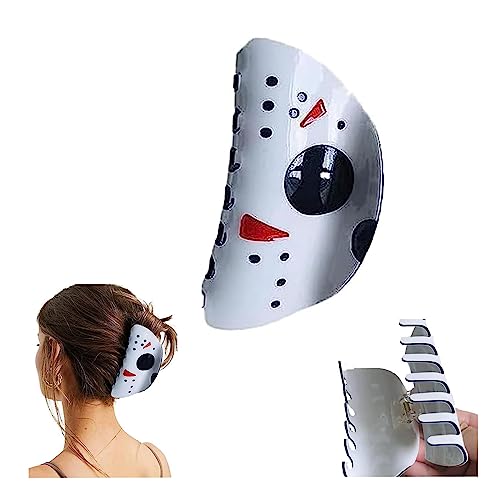 Halloween-Haarnadel, lustiger Haarschmuck für Frauen, große Maske, Halloween-Haarnadel, lustig, große Maske, Pferdeschwanz-Clip, Haarschmuck für Frauen, Gothic, Punk, Rock, Schrei, Haarspange für von Niblido