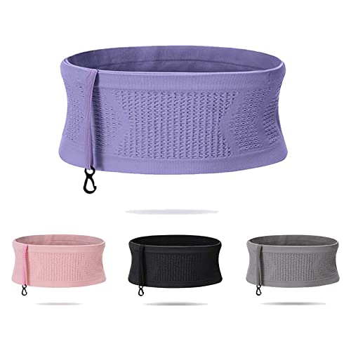 Multifunctional Knit Breathable Concealed Waist Bag - Adjustable Running Belt, Universal Running Waist Pack with Large Capacity, Running Waist Packs for Women Men Outdoor Activities. (Purple, S) von Niblido