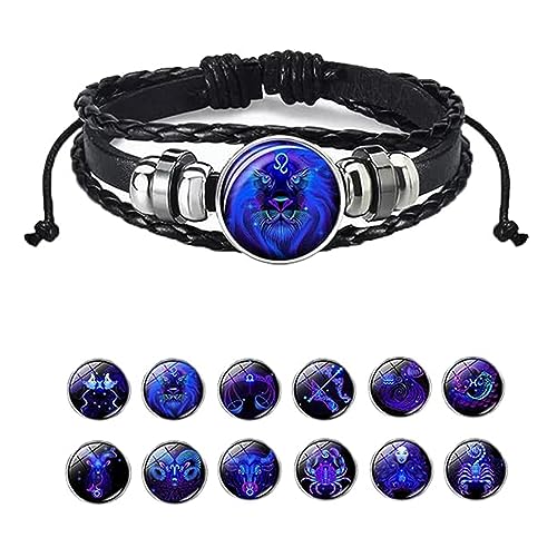 Niblido Sternzeichen-Armband, handgefertigt, gewebt, mehrlagig, verstellbar, 12 Sternzeichen, PU-Leder, Unisex, leuchtet im Dunkeln, Sternzeichen-Schmuck, Geschenke für Damen und Herren, Length: 7 +3 Niblido Sternzeichen-Armband, handgefertigt, gewebt, mehrlagig, verstellbar, 12 Sternzeichen, PU-Leder, Unisex, leuchtet im Dunkeln, Sternzeichen-Schmuck, Geschenke für Damen und Herren, Length: 7 +3 von Niblido