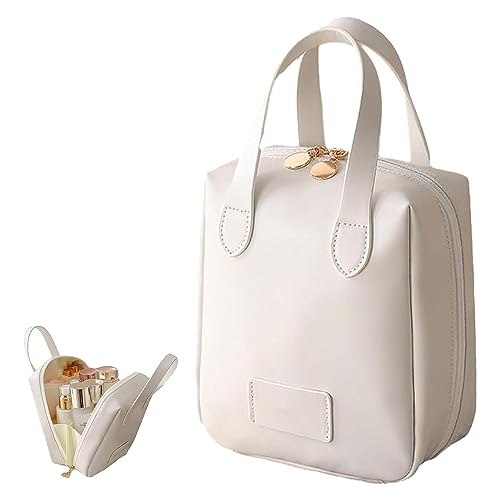 Premium Make-up-Tasche, Reise-Make-up-Tasche, große Kosmetiktasche, Make-up-Koffer, Organizer, tragbare Make-up-Tasche, Leder-Kosmetiktasche, wasserdichte Kosmetiktasche für Frauen, gelb, von Niblido