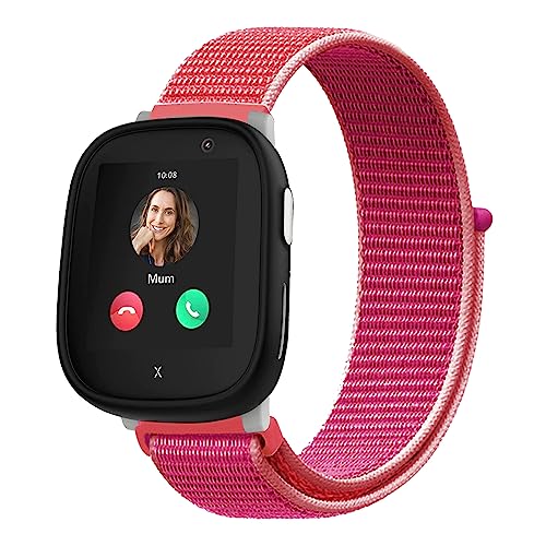 Niboow Armband für Xplora X6 Play, Kids Smartwatch Weich Atmungsaktiver Ersatzriemen, Mädchen Jungen Nylon Uhrenarmbänder Einstellbar Ersatzband, Sport Watch Band für Xplora X6 Play - Rot von Niboow