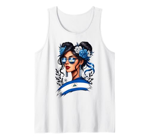 Nicaraguanisches Mädchen Messy Bun Hispanic Heritage Monat Männer Frauen Tank Top von Nicaragua Nicaraguan Hispanic Heritage Month kids