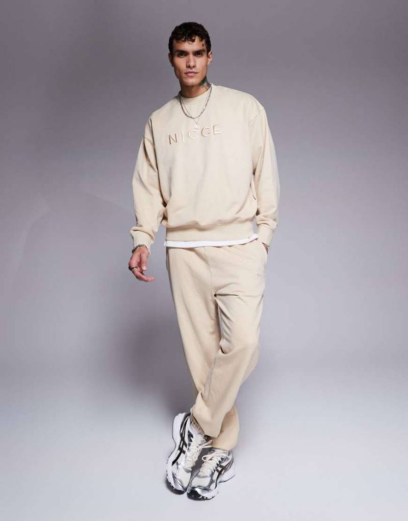 Nicce - Gewaschene Jogginghose in Beige, Kombiteil-Neutral von Nicce