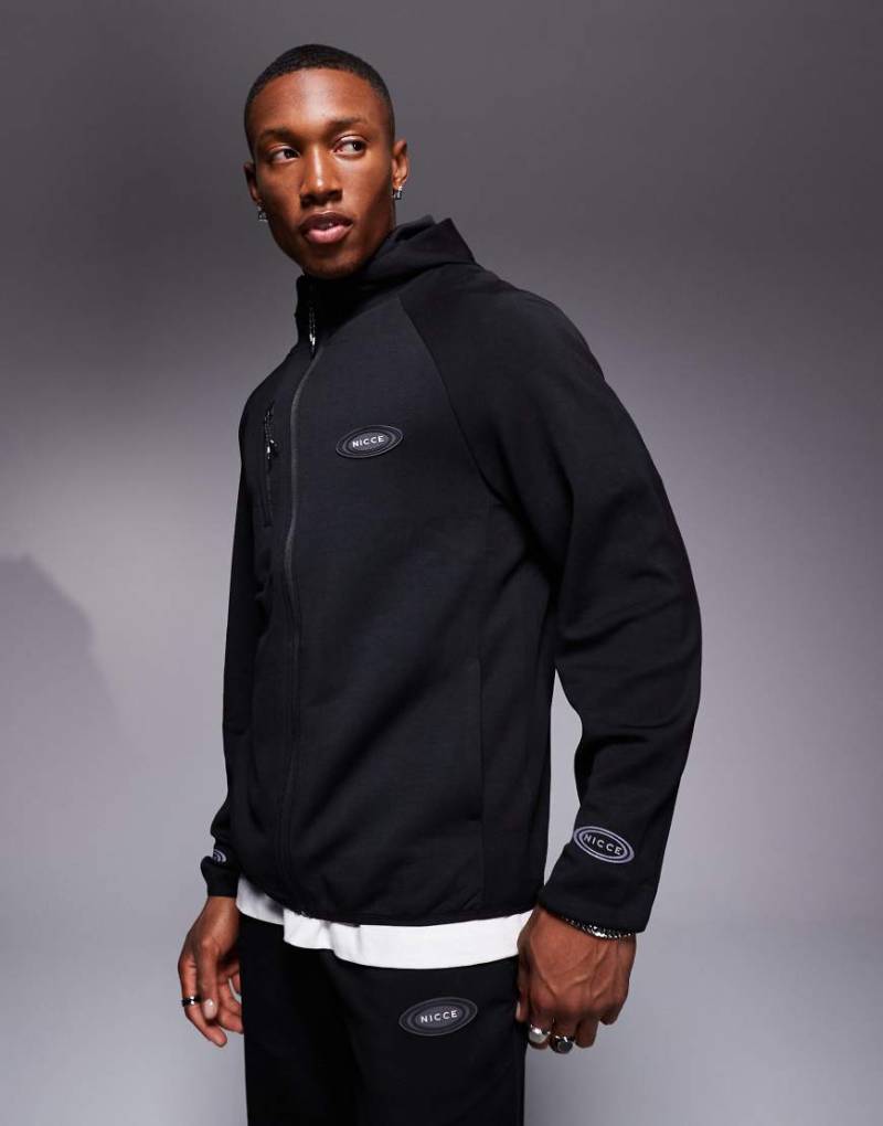 Nicce - Jacke in Schwarz mit Reißverschluss und Logo, Kombiteil von Nicce