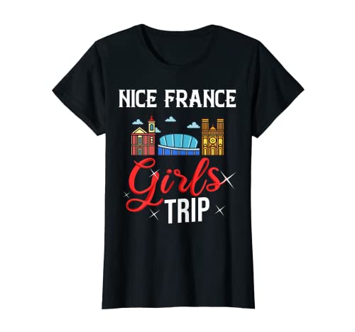 Damen Nizza Frankreich Stadtausflug Skyline Karte Reise T-Shirt Damen Nizza Frankreich Stadtausflug Skyline Karte Reise T-Shirt von Nice France