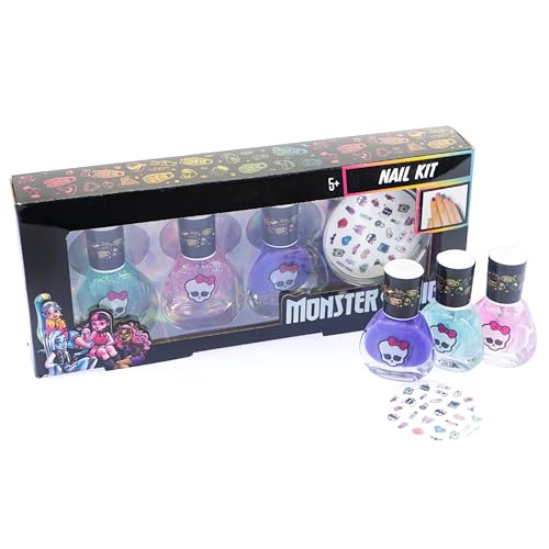 Nice Group - Monster High Nail Kit, 3er Pack Nagellack und Aufkleber von Nice Group