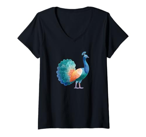 Damen Tolles Pfauenvogel-Kostüm für Tierliebhaber T-Shirt mit V-Ausschnitt Damen Tolles Pfauenvogel-Kostüm für Tierliebhaber T-Shirt mit V-Ausschnitt von Nice Peacock Outfit