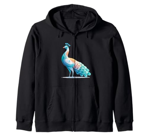 Helles Pfauenkostüm für Damen und Herren Kapuzenjacke von Nice Peacock Outfit