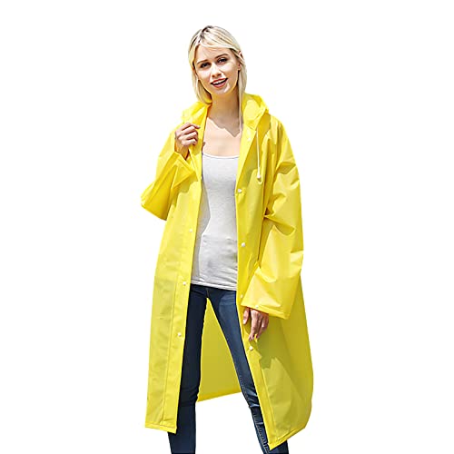 Regenponcho Herren Wasserdicht Regenmantel Damen Regencape Gelbe Regenjacke Outdoor Regenschutz Regenanzug Waterproof Regenhaube Regendichte Kleidung Regenbekleidung Raincoat mit Aufbewahrungstasche von NiceLand